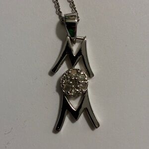 Mom Sterling Silver Gemstone Pendant With Chain